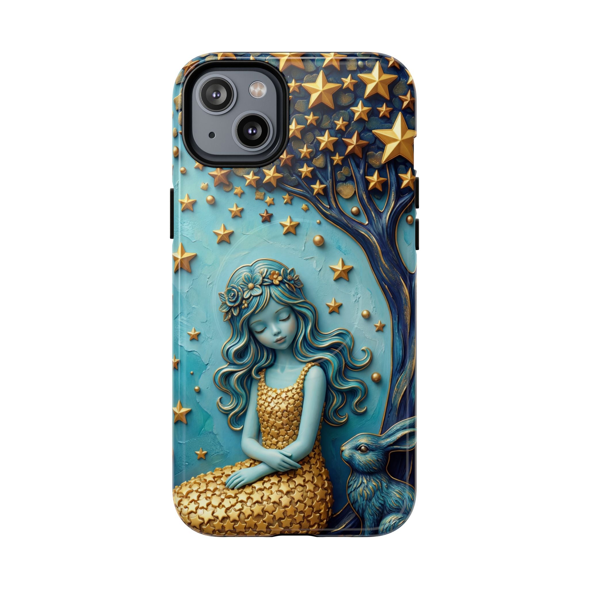 Custodia rigida MagSafe per iPhone Dreamy Maiden Under Starry Sky