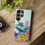 Cute Coastal Ocean Samsung Galaxy Phone Case | Aesthetic Whale Turtle Marine Life Cover