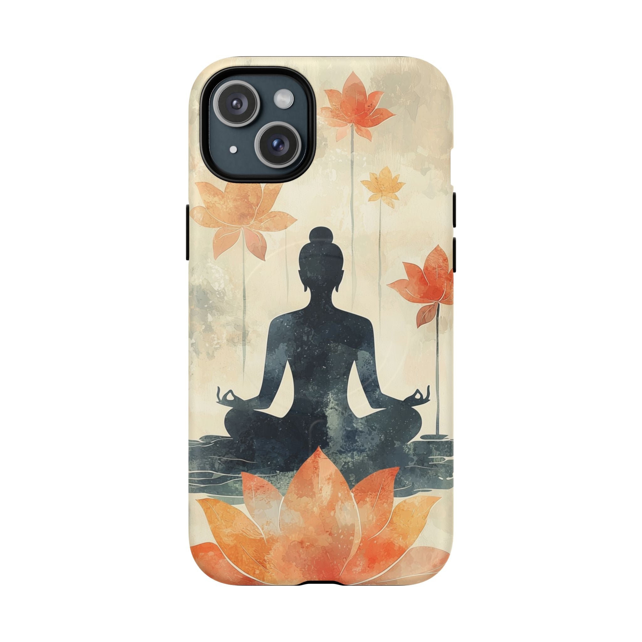 Custodia MagSafe per iPhone Yoga Lotus | Silhouette meditativa