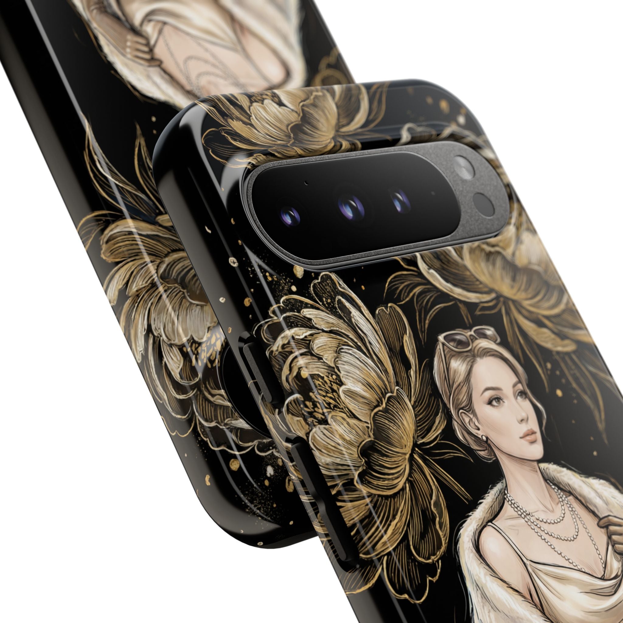 Elegant Vintage Lady Floral Google Pixel Phone Case | Chic Protective Cover for Women