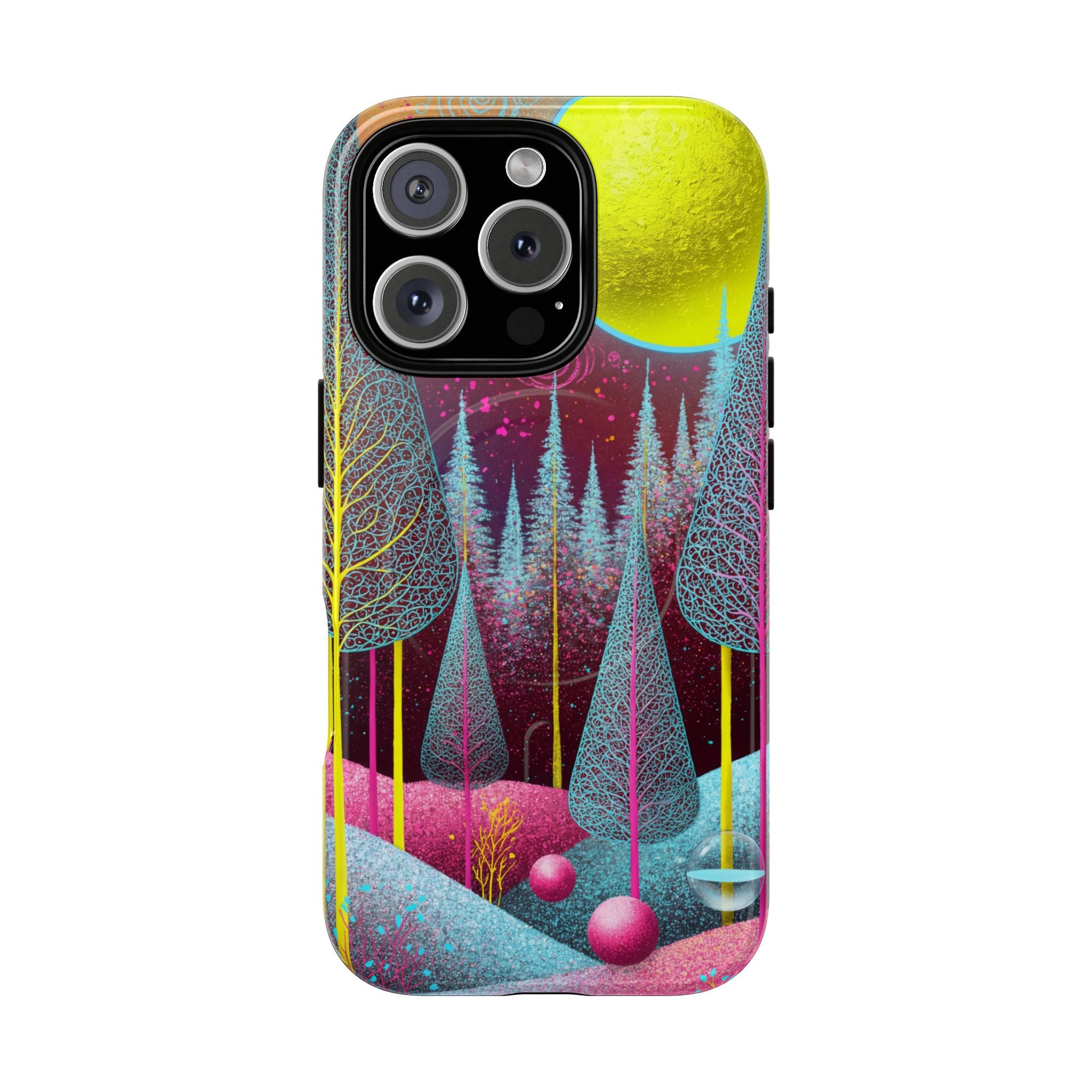 Custodia rigida MagSafe per iPhone Neon Forest
