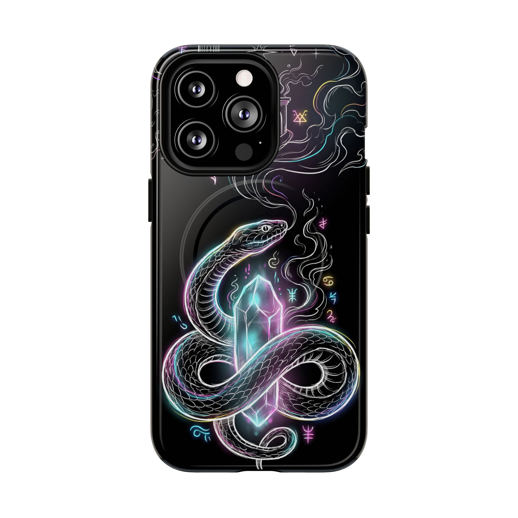 Neon Occult Mystic Snake Crystal MagSafe iPhone Case