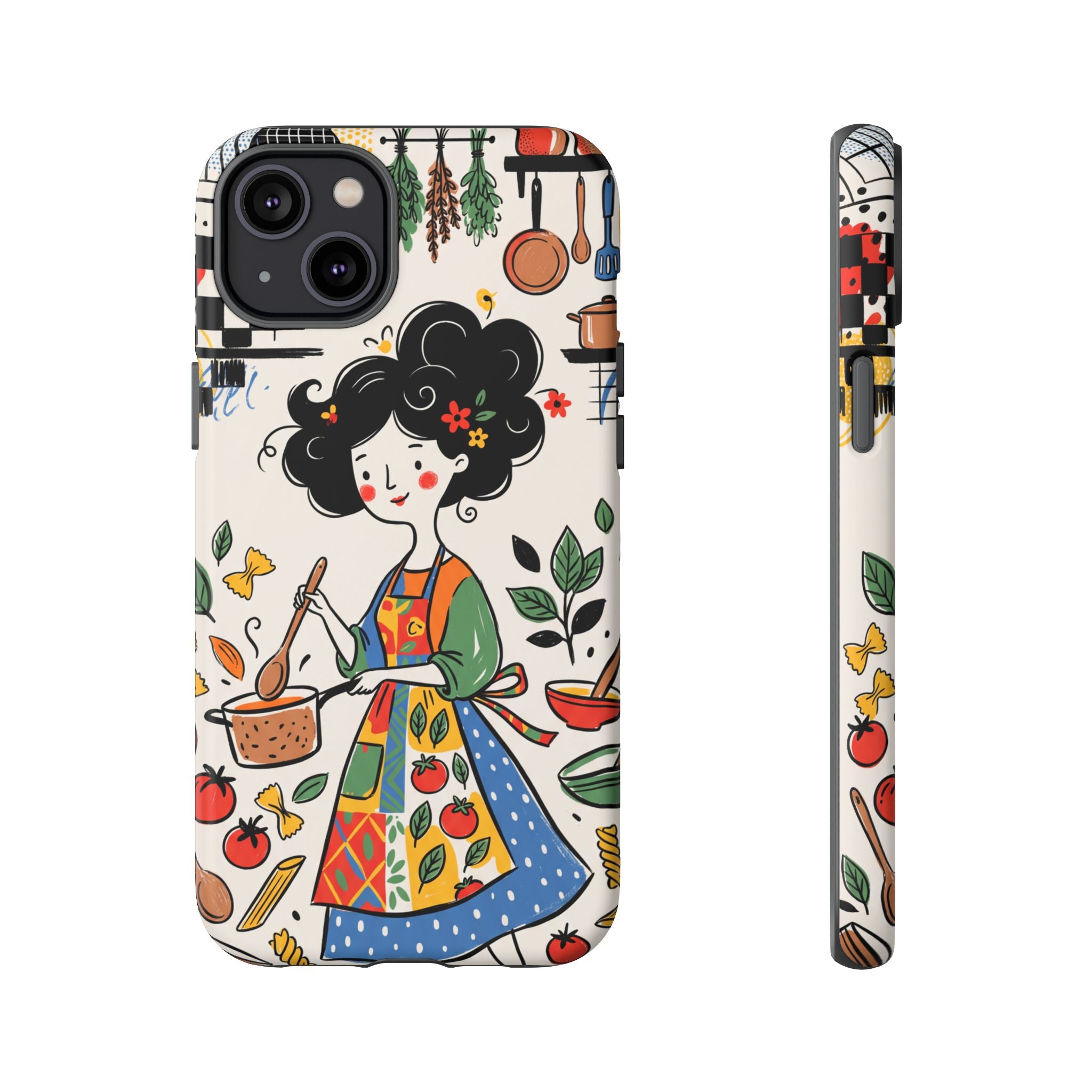 Whimsical Chef Kitchen Illustration iPhone Case