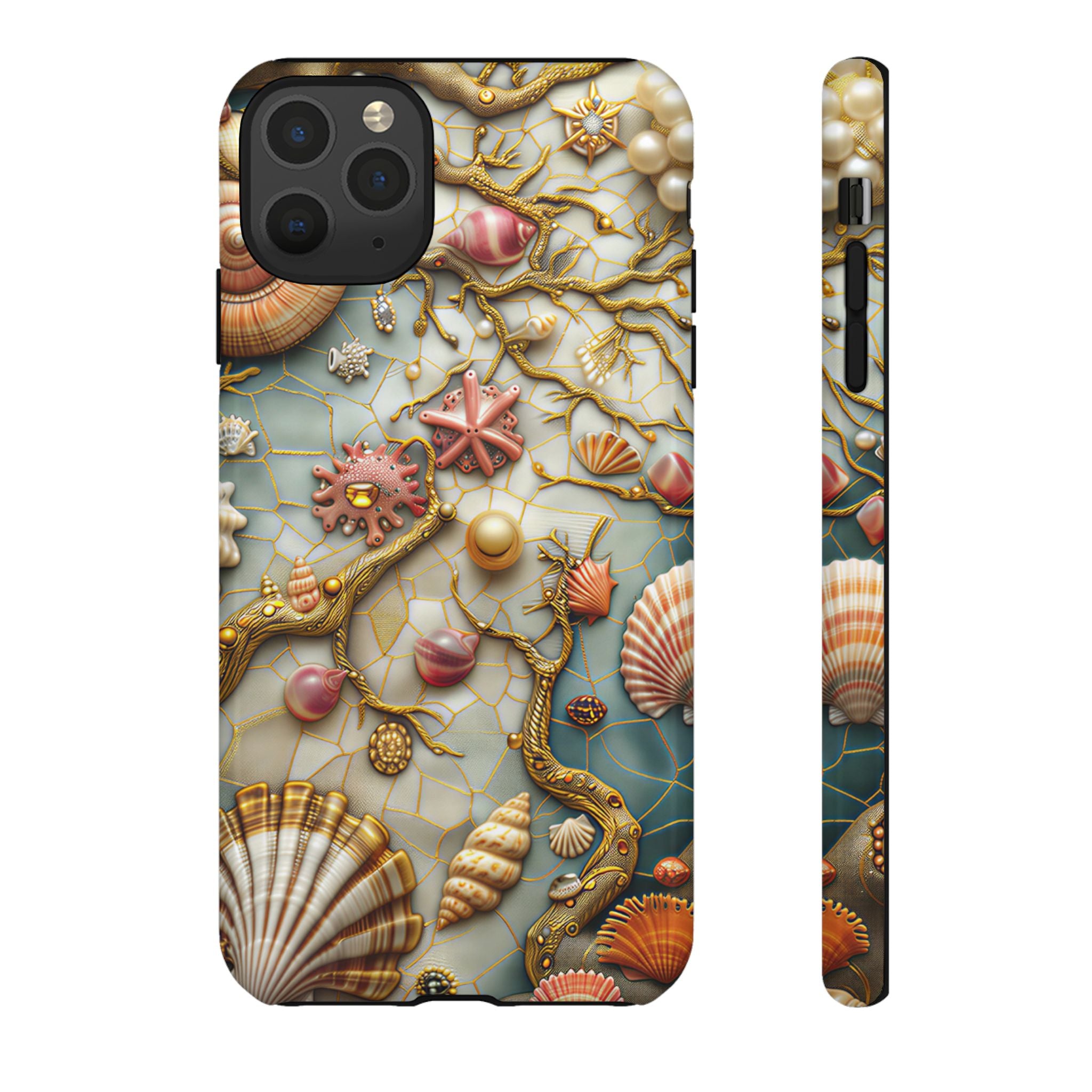 Decorative Seashell & Pearl Beach Design iPhone Case