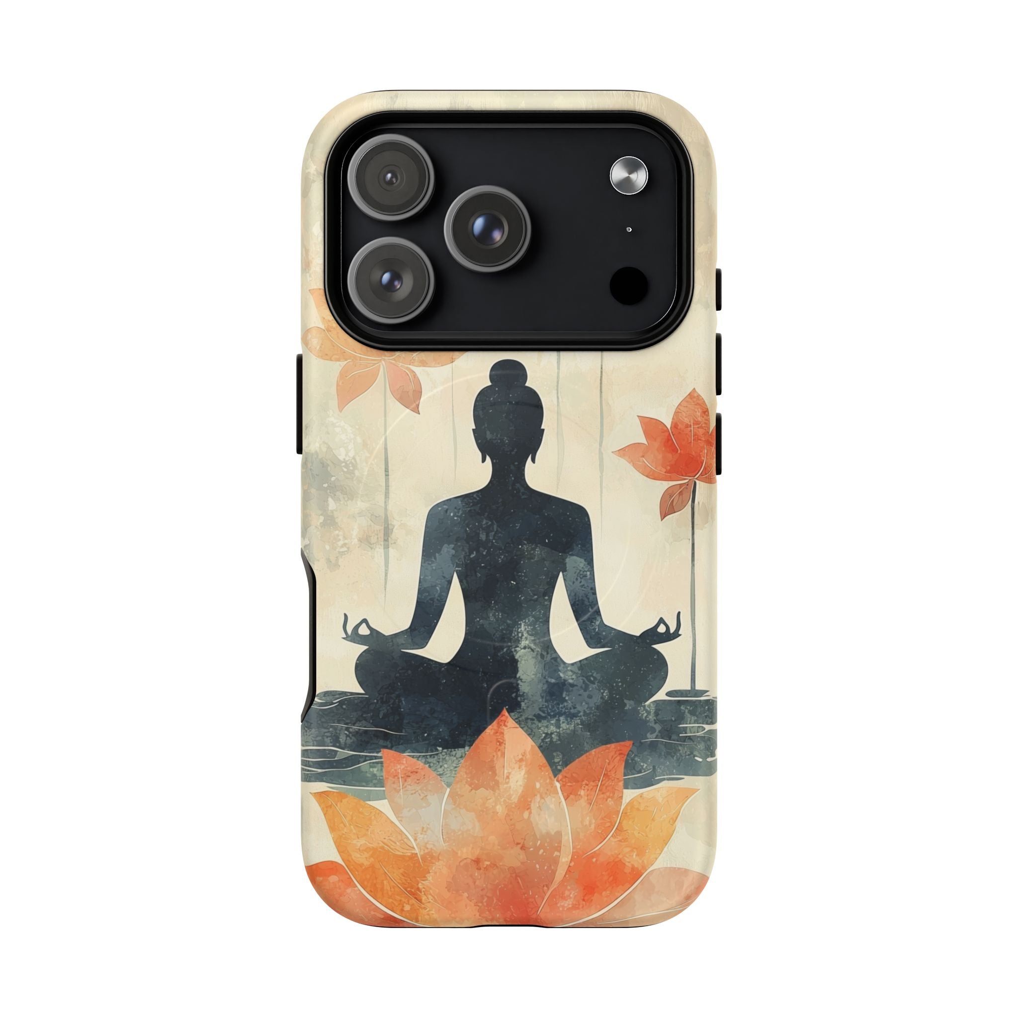 Custodia MagSafe per iPhone Yoga Lotus | Silhouette meditativa