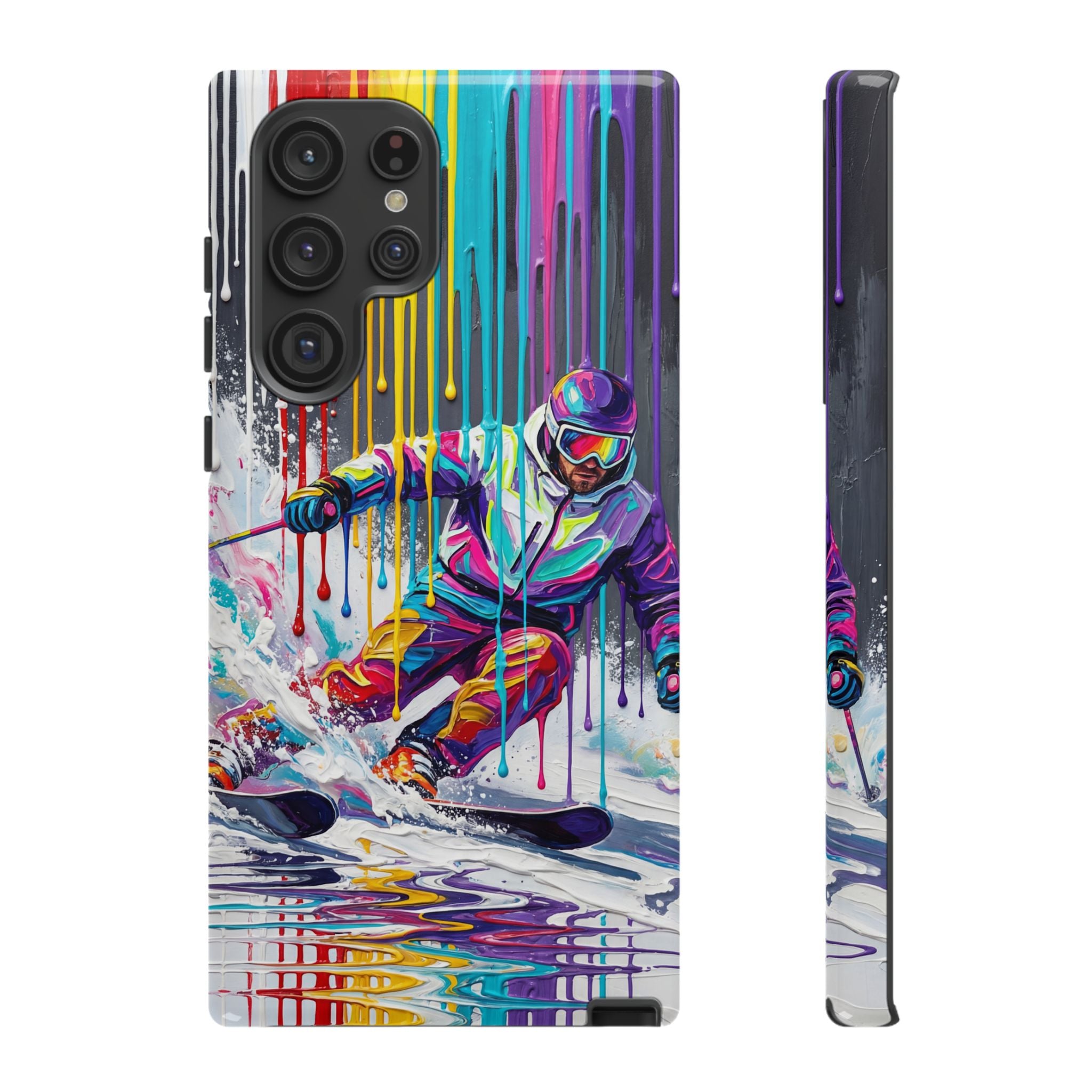 Colourful Skiing Drip Art Tough Samsung Galaxy Phone Case