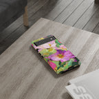 Floral Watercolor Tough Google Pixel Phone Case | Pink Lotus Garden Protective Cover