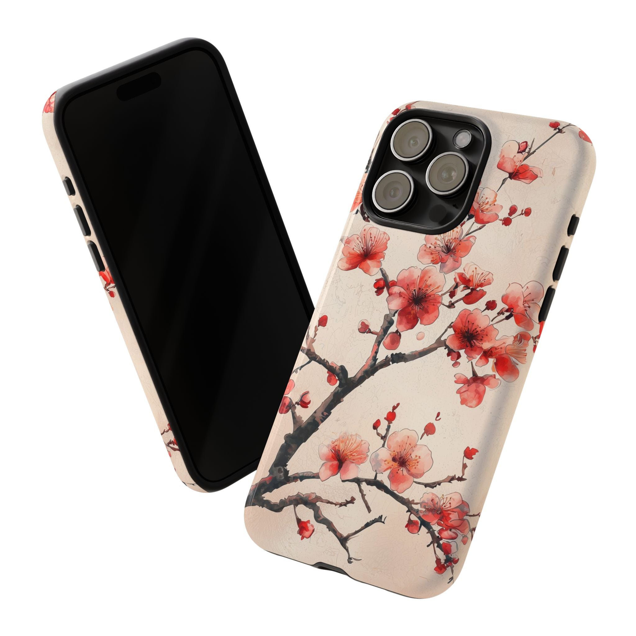 Cherry Blossom iPhone Case | Floral Tough Case with Pink Blossom Branch Design