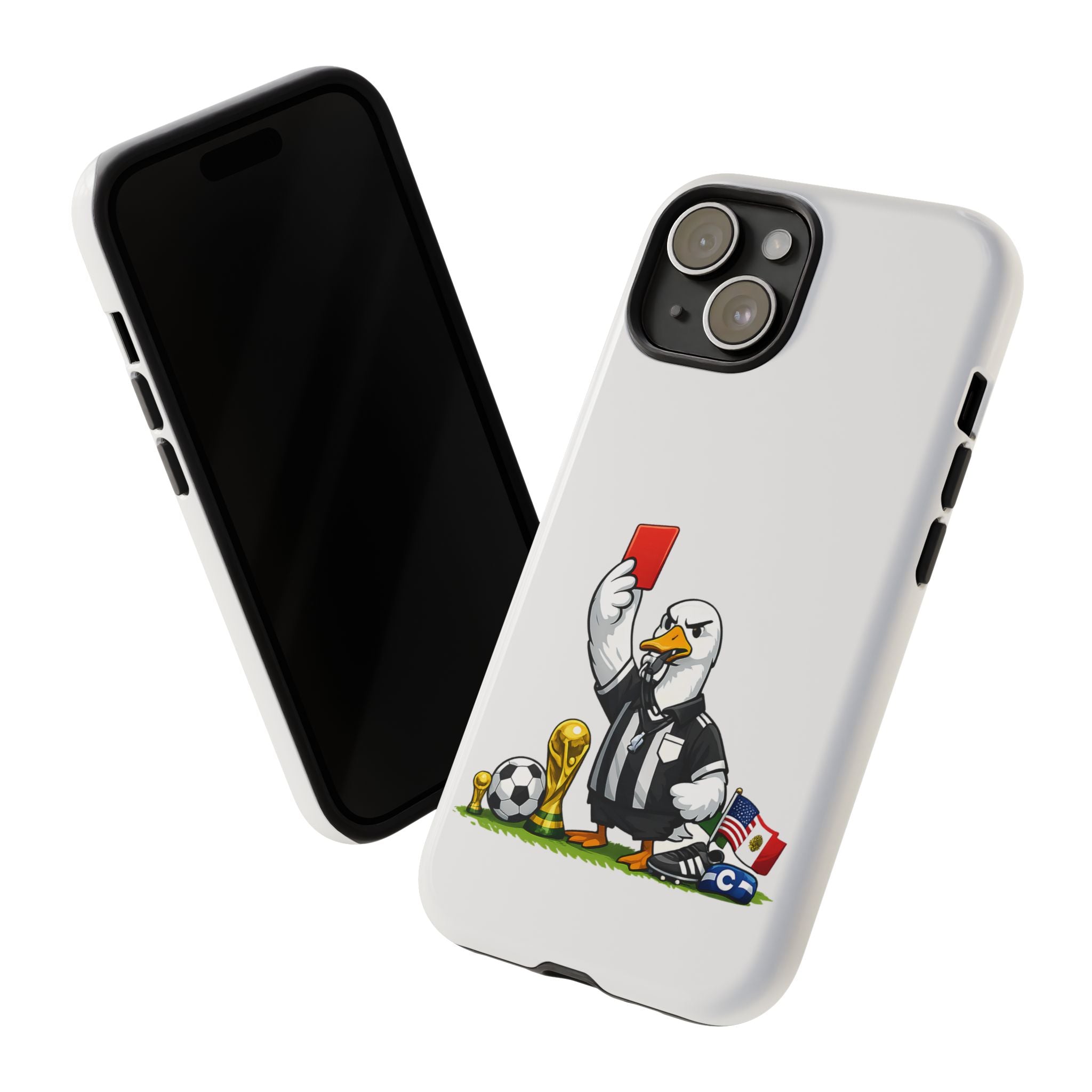 Funny Goose Referee iPhone Case | Soccer Red Card Art Cover