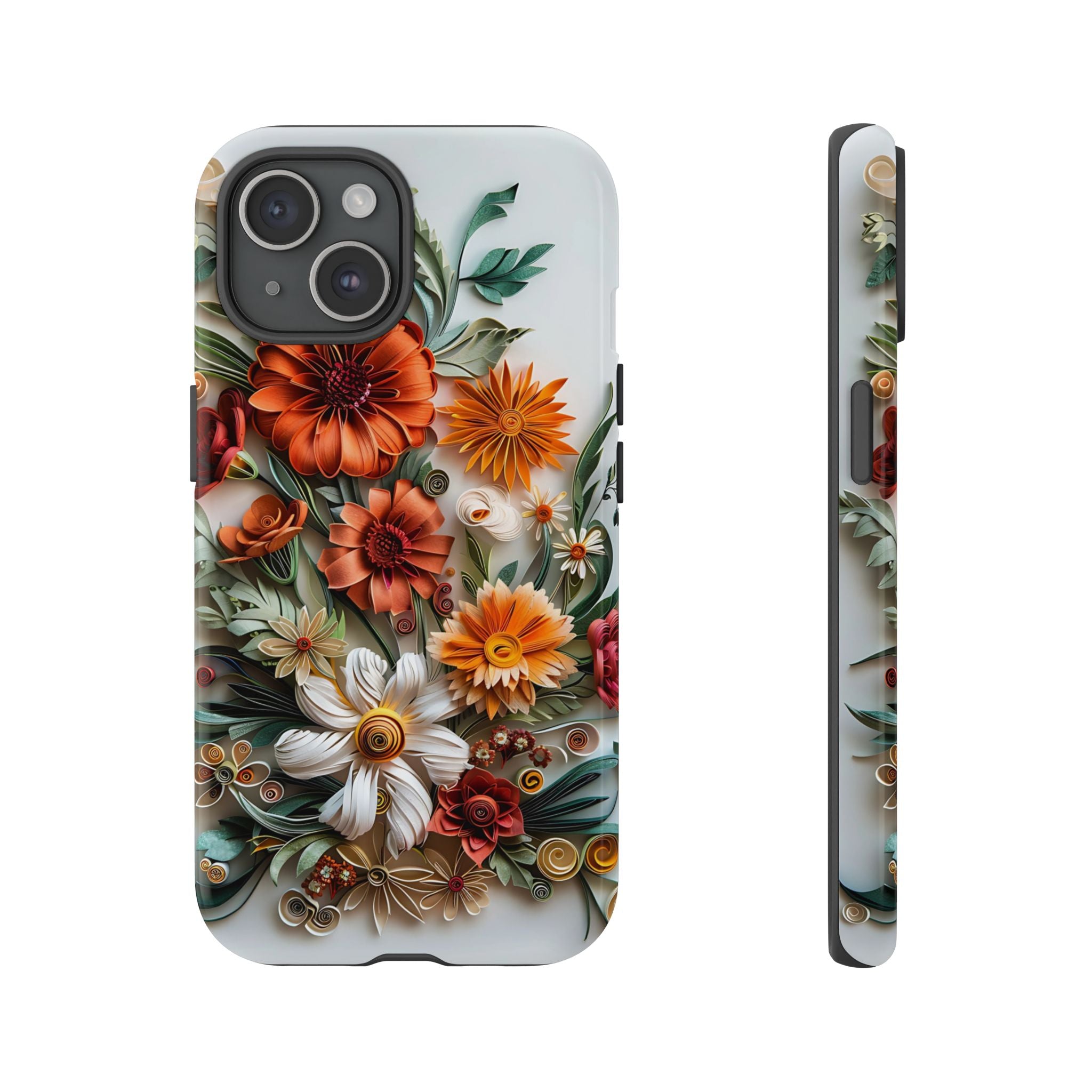 Floral Quilling Tough iPhone Case — Orange Daisy