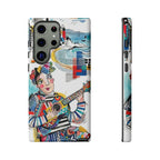 Custodia per Samsung Galaxy per Musicisti Artistici | Custodia Resistente con Chitarra Colorata e Paesaggio Urbano