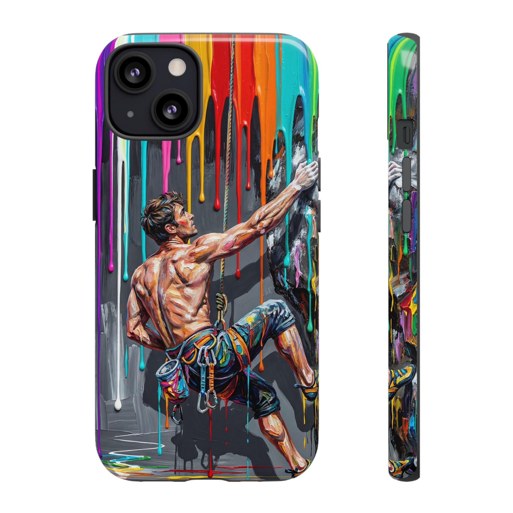 Colourful Rock Climber Art Protective iPhone Case