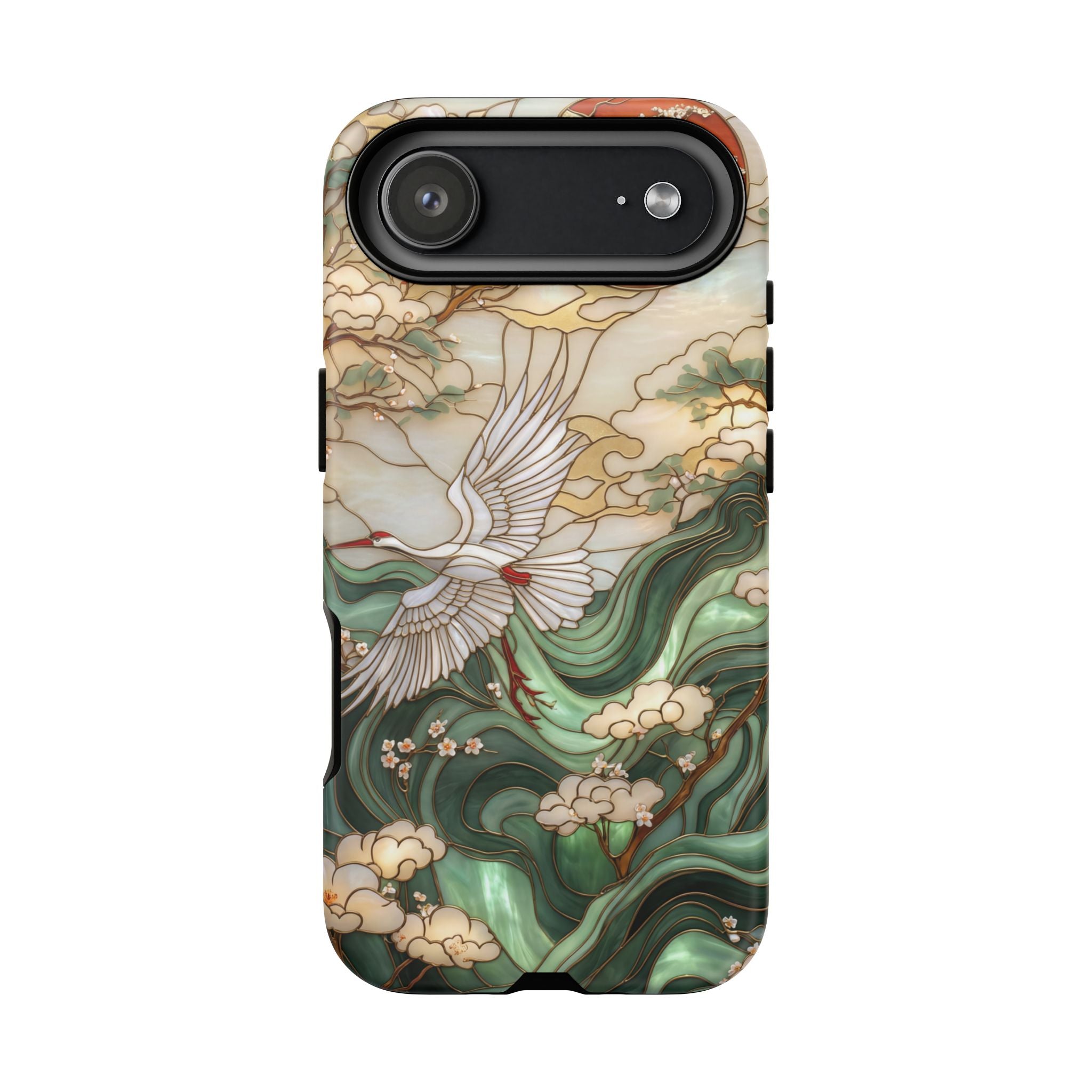 Cranes & Waves Protective iPhone Case | Japanese-Inspired Art Phone Cover