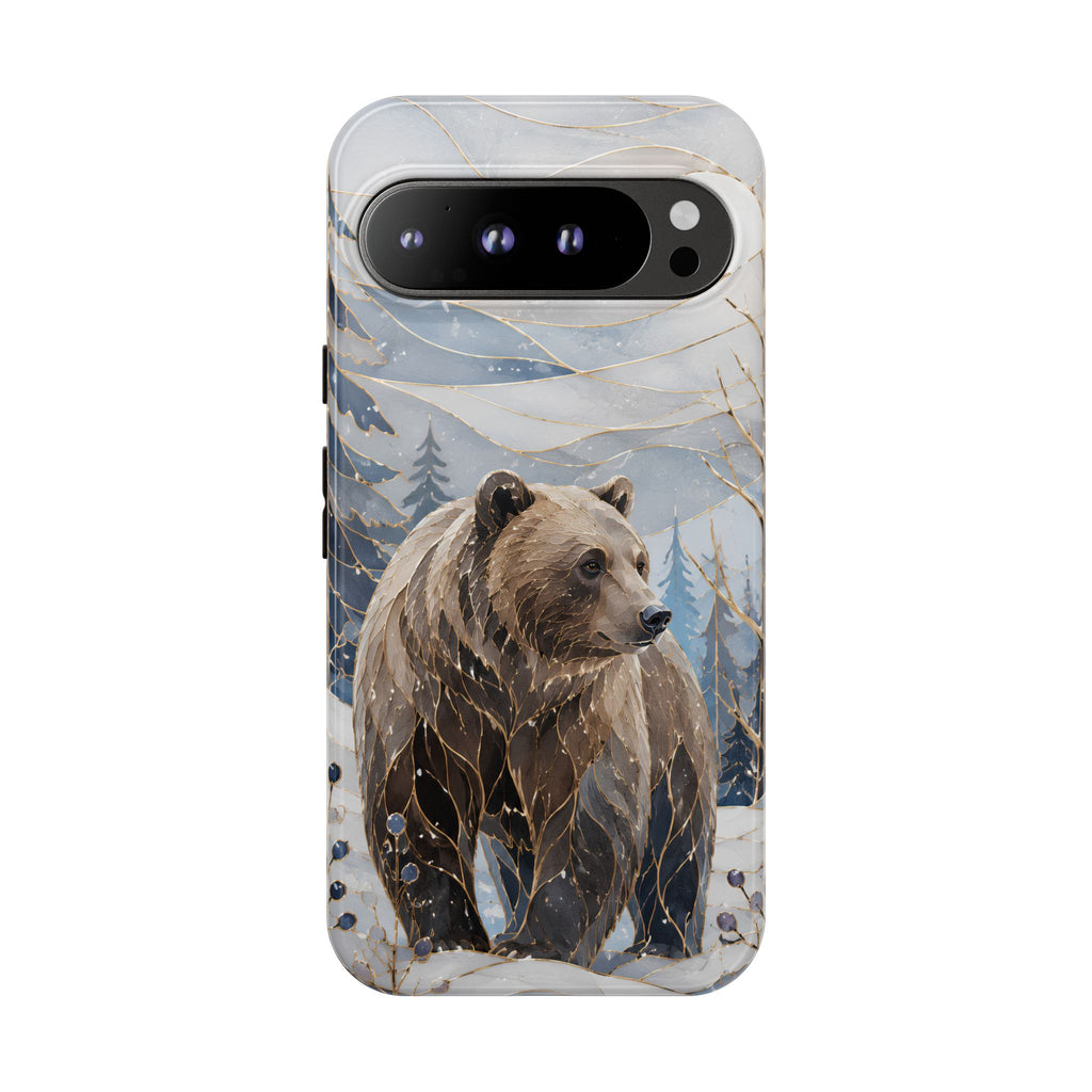 Grizzly Bear Google Pixel Phone Case | Winter Wildlife Phone Case