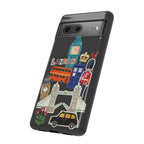 London Travel Google Pixel Phone Case Aesthetic Sticker Collage Cute Retro City Cover
