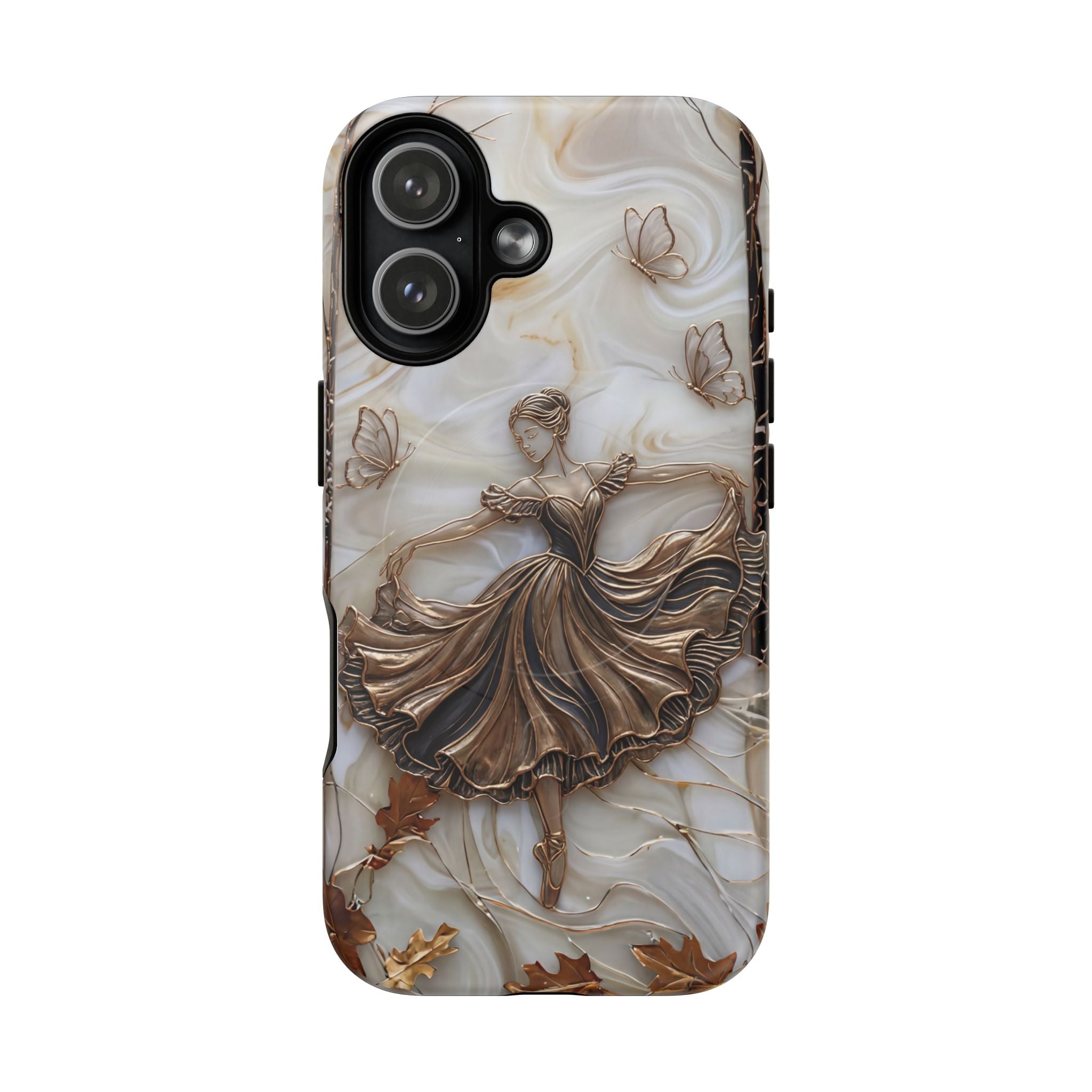 Ballet Dancer Tough MagSafe iPhone Case — Elegant Swirl Art Protective Cover