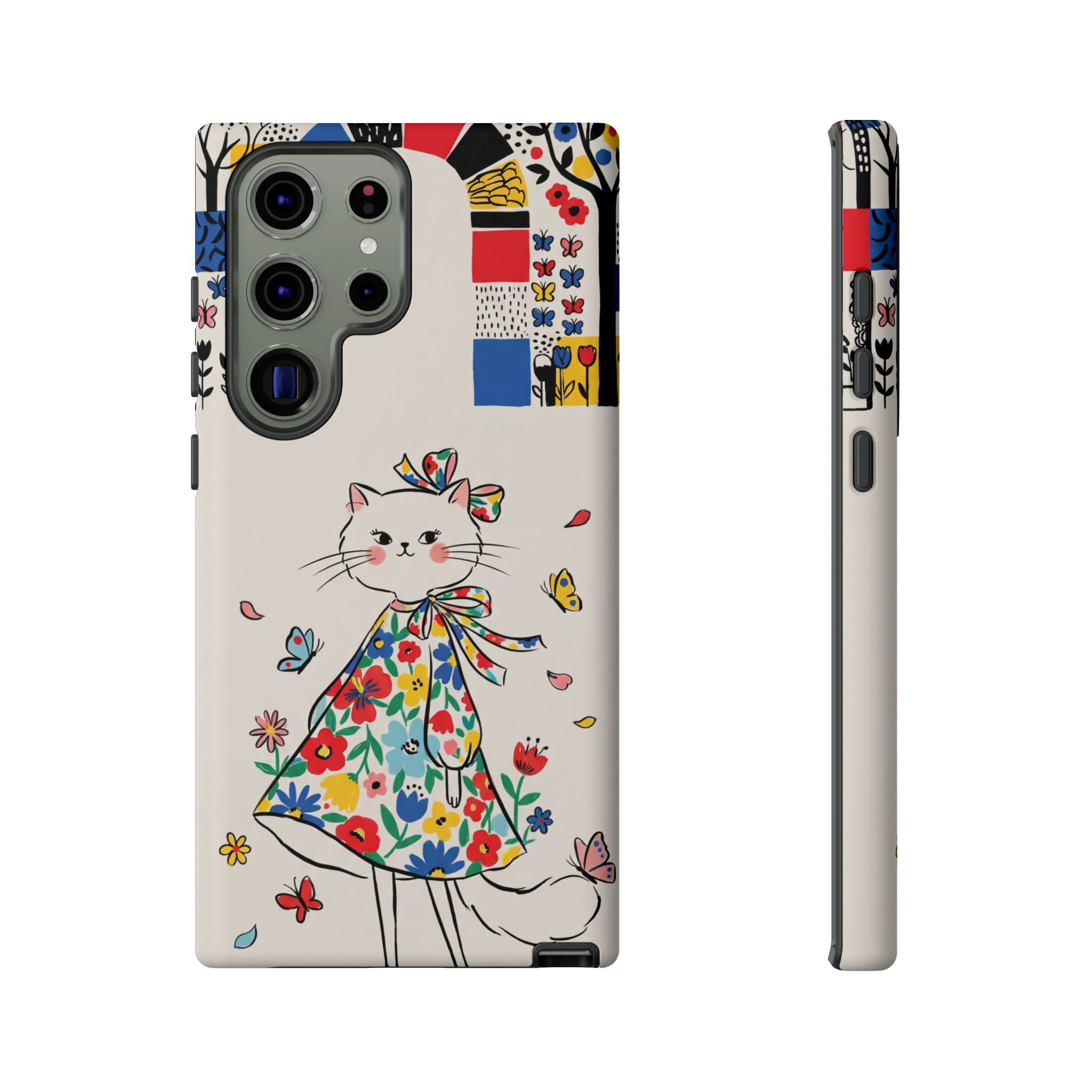 Floral Kitty Samsung Galaxy Phone Case | Cute Cat