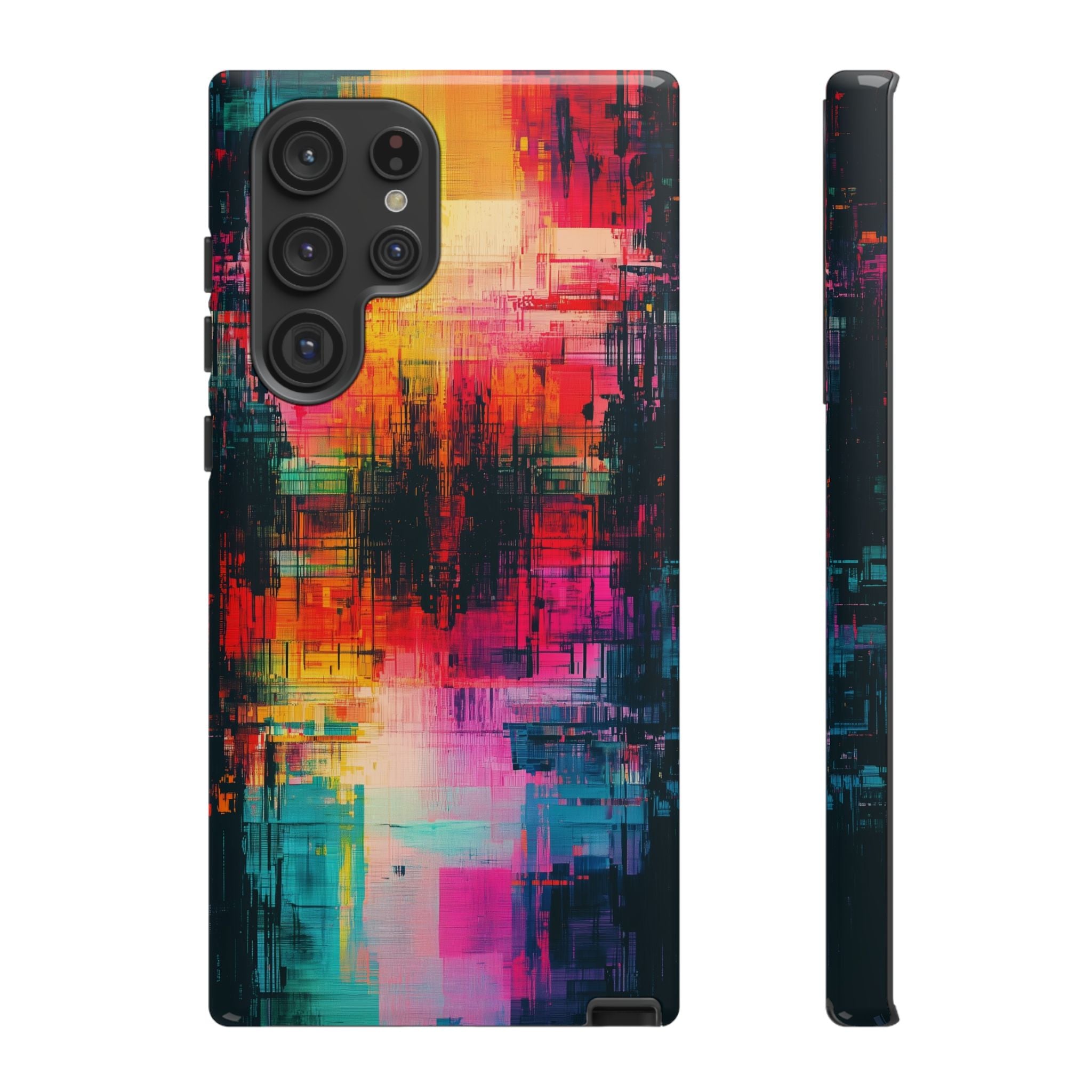 Abstract Neon Glitch Art Tough Samsung Galaxy Case
