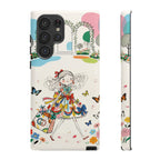 Whimsical Shopping Girl Samsung Galaxy Phone Case | Cute Floral Butterfly Tough Case