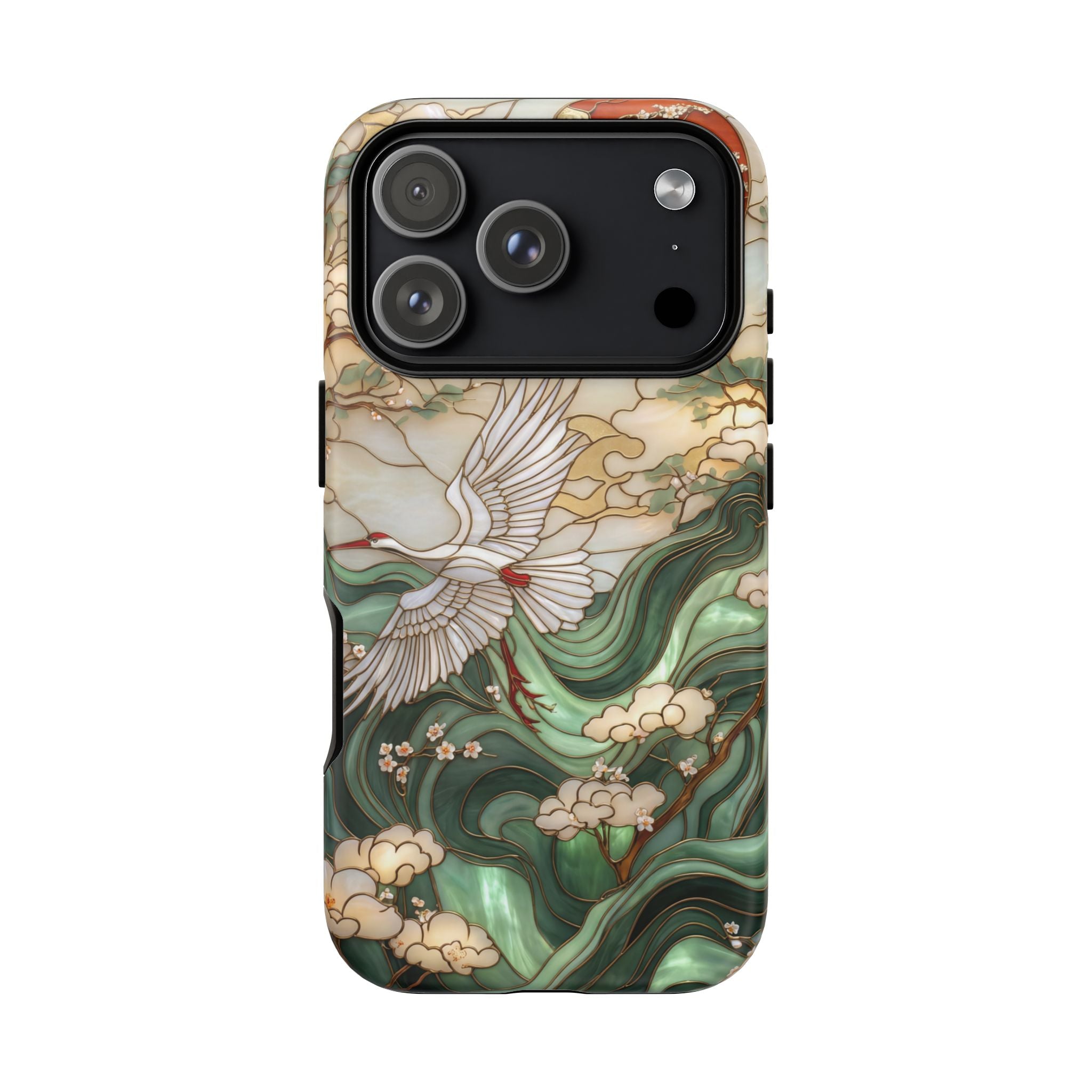Cranes & Waves Protective iPhone Case | Japanese-Inspired Art Phone Cover
