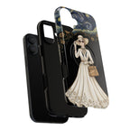 Vintage Starry Night Fashion MagSafe iPhone Case | Elegant Lady in White Dress