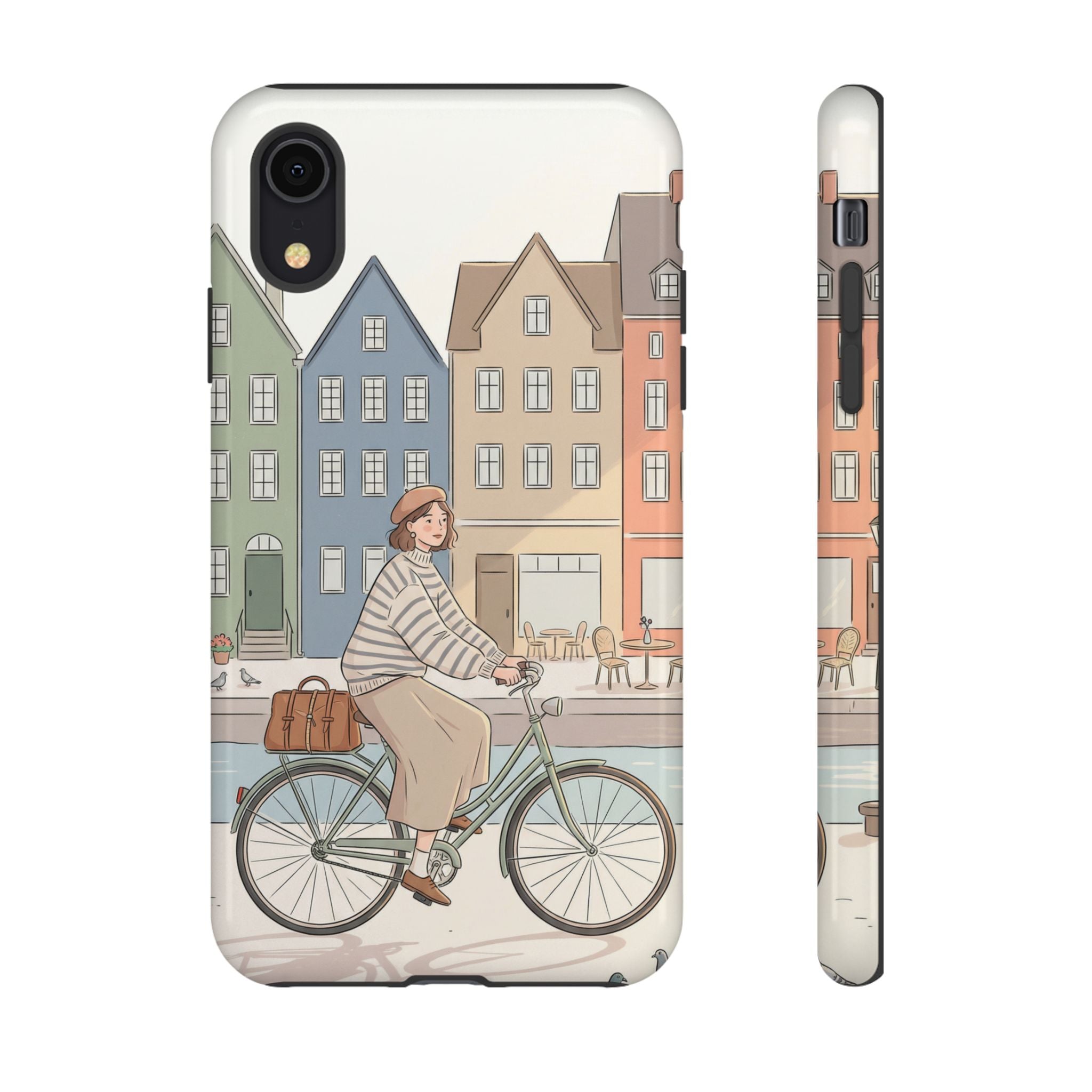 City Bike iPhone Case | Cozy European Street Illustration Tough Cases