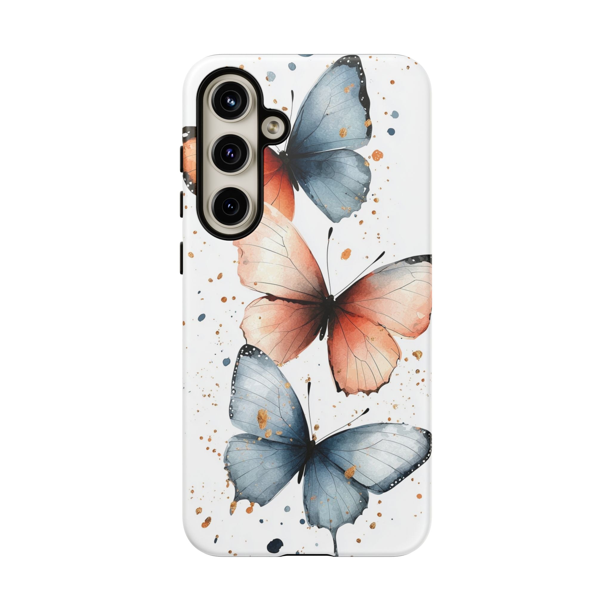 Watercolour Blue & Peach Butterfly Tough Samsung Galaxy Case