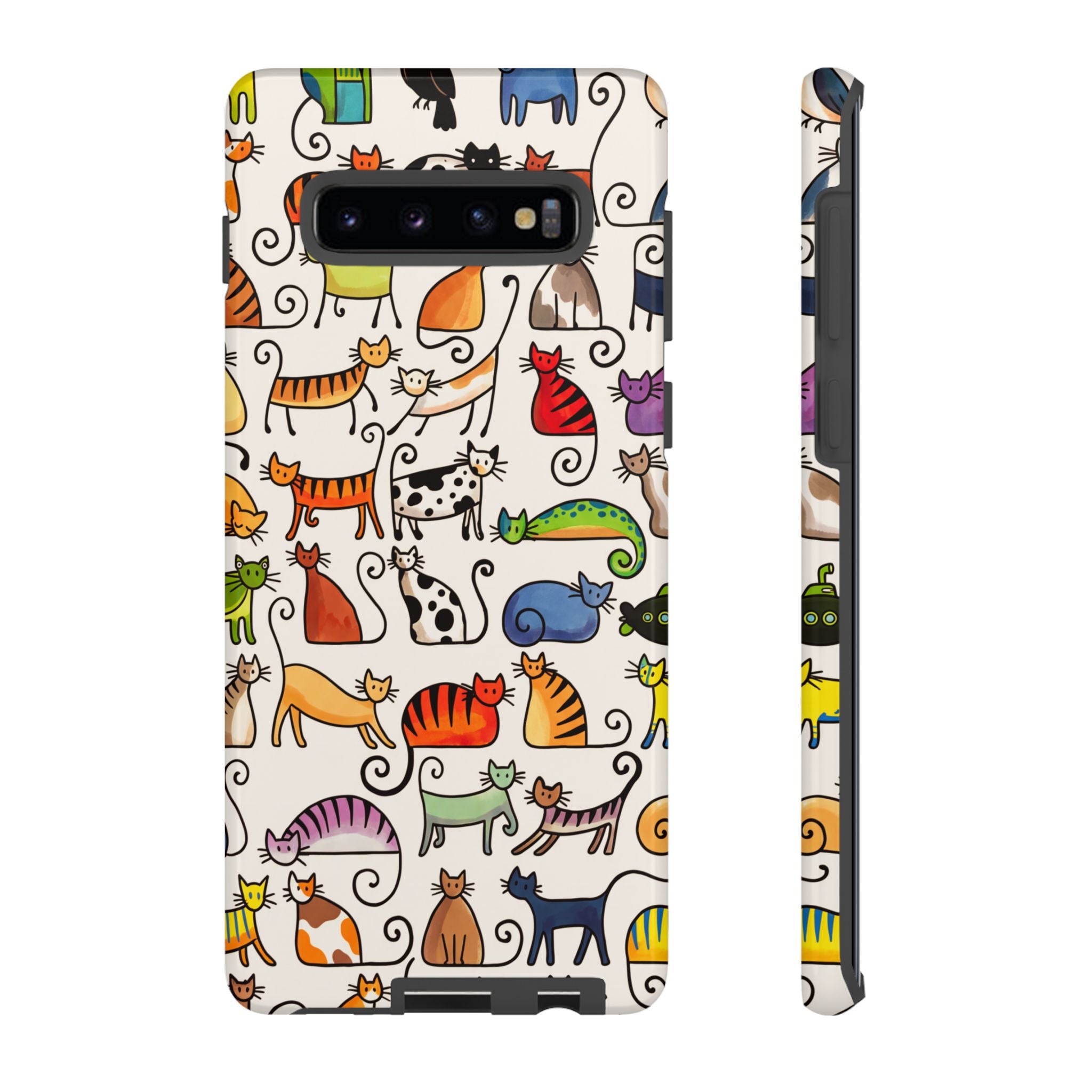 Cat Pattern Tough Samsung Galaxy Case | Colourful Cartoon Cats