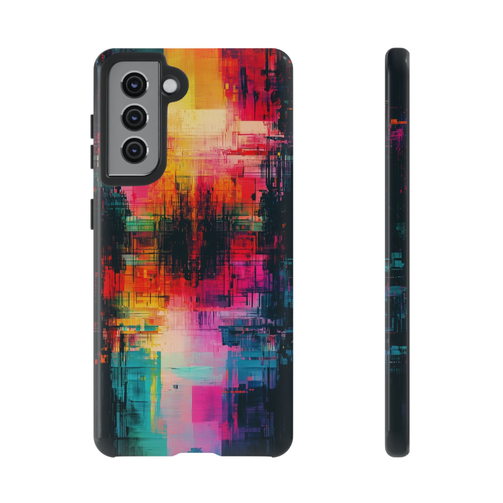 Abstract Neon Glitch Art Tough Samsung Galaxy Case