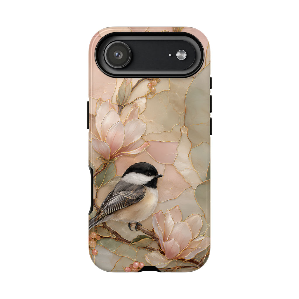 Chickadee iPhone Case | Magnolia Flower iPhone Case