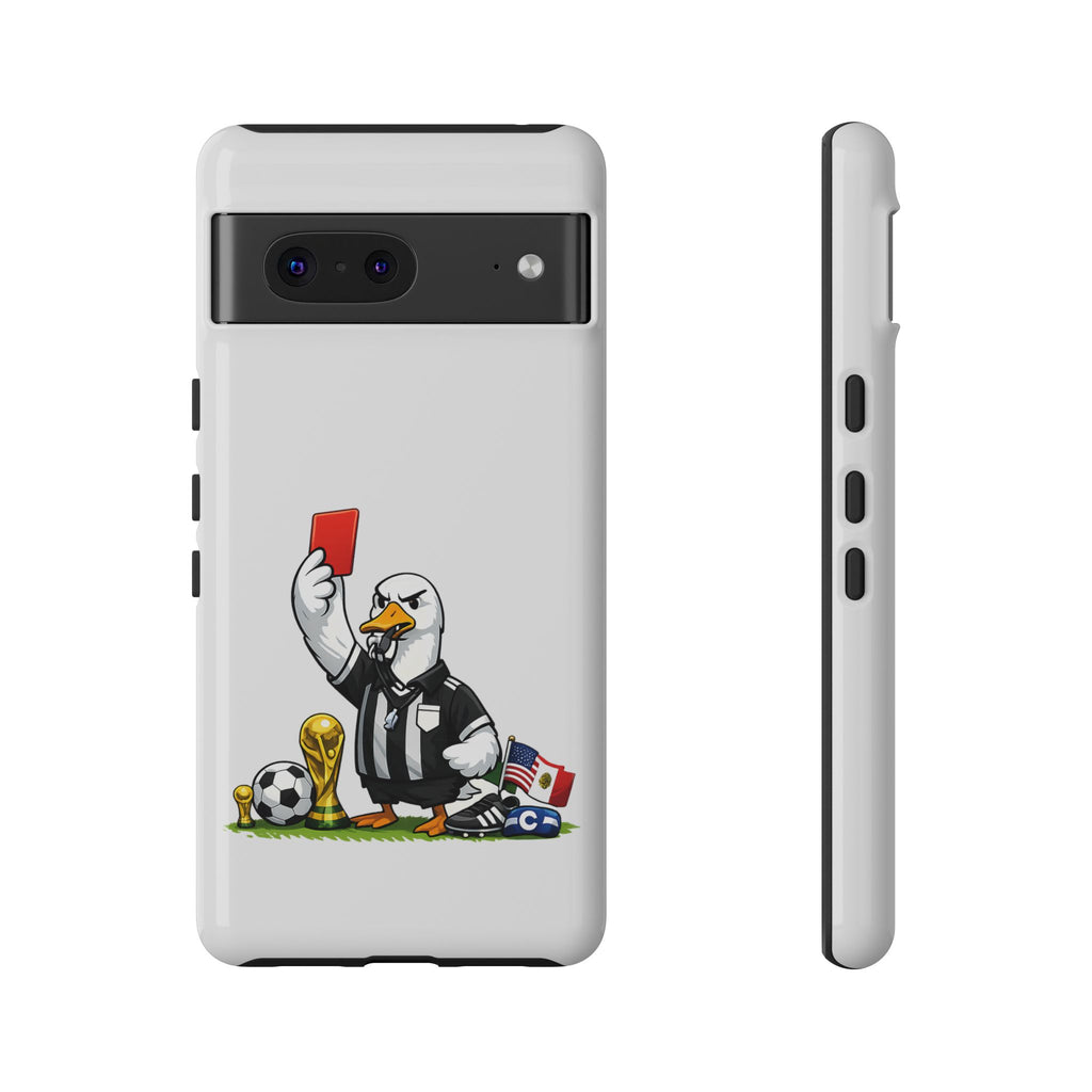 Funny Goose Referee Google Pixel Phone Case | Soccer Red Card Art Cover