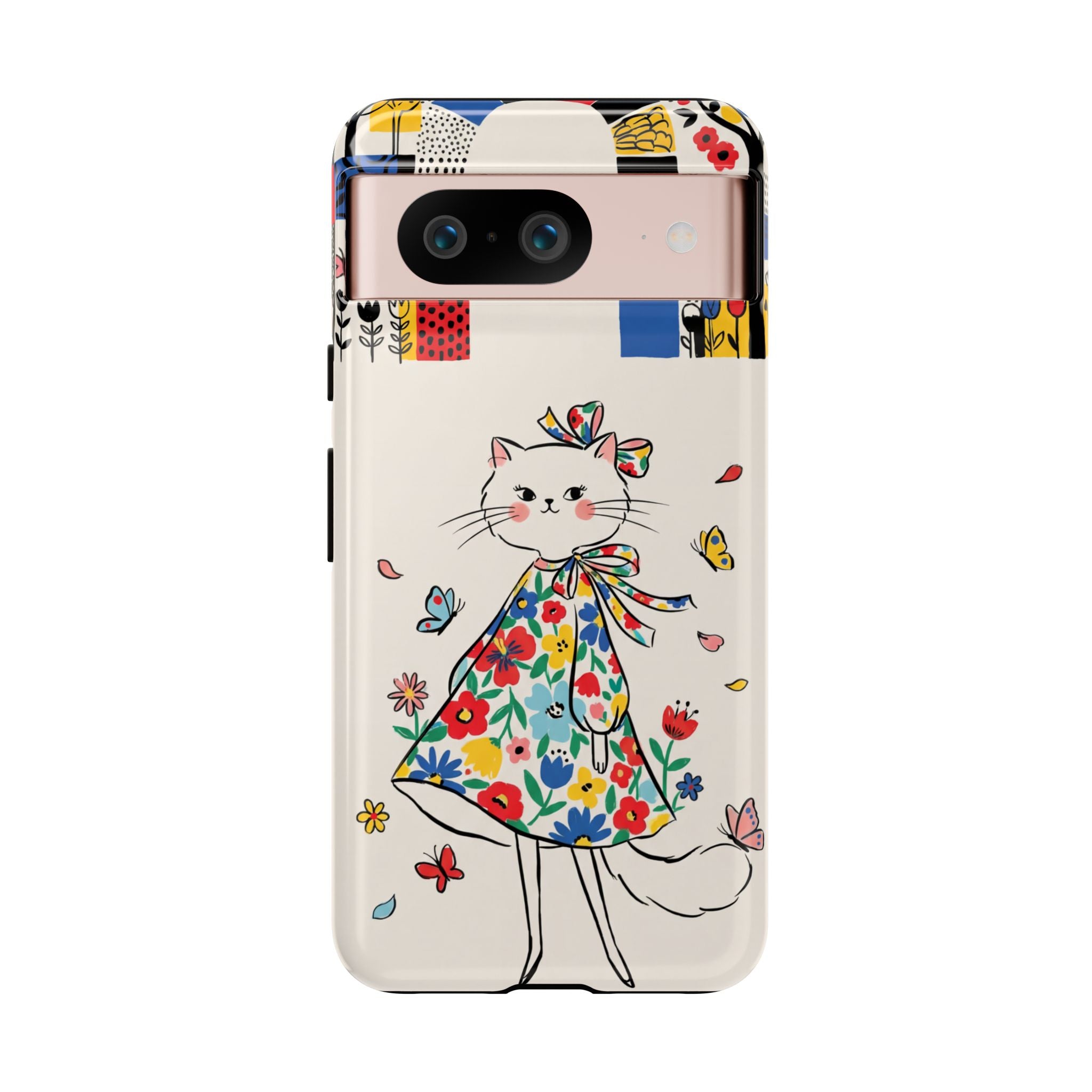 Floral Kitty Google Pixel Phone Case | Cute Cat