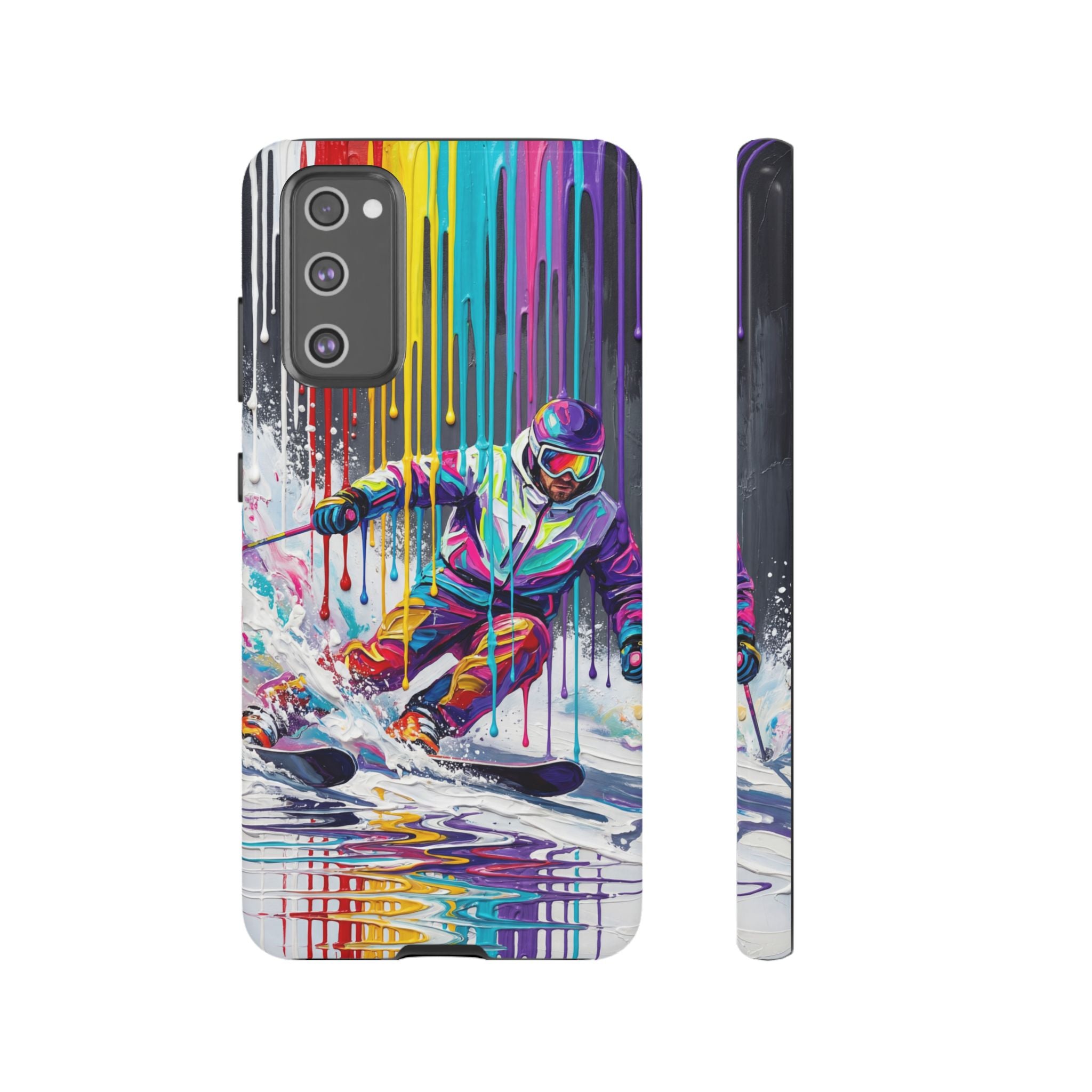 Colourful Skiing Drip Art Tough Samsung Galaxy Phone Case