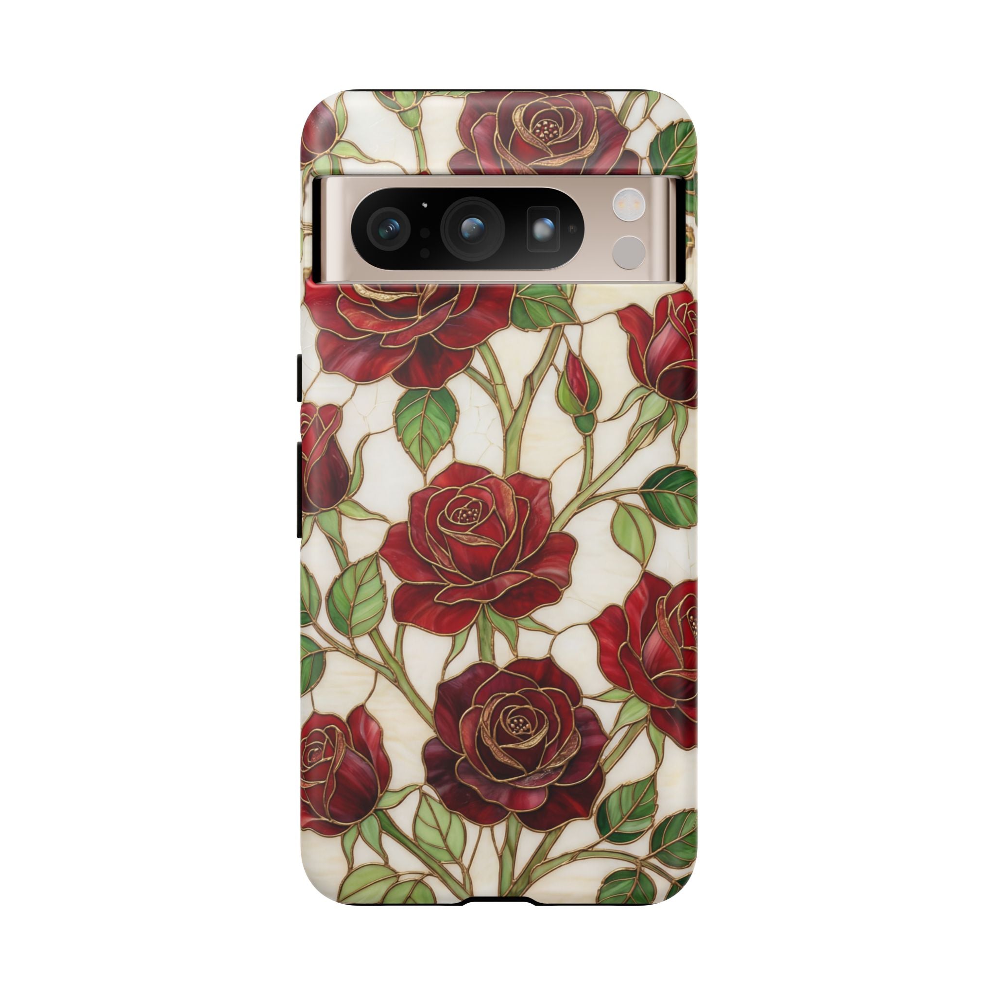Red Rose Pattern Vintage Floral Tough Google Pixel Case