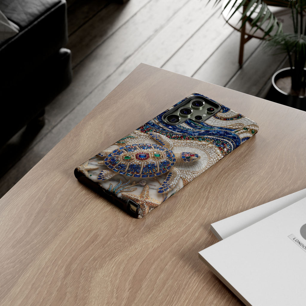 Sea Turtle Mosaic Samsung Galaxy Phone Case – Decorative Ocean Art Protective Case