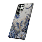 Blue Moon Butterfly Samsung Galaxy Phone Case | Floral Protective Tough Case