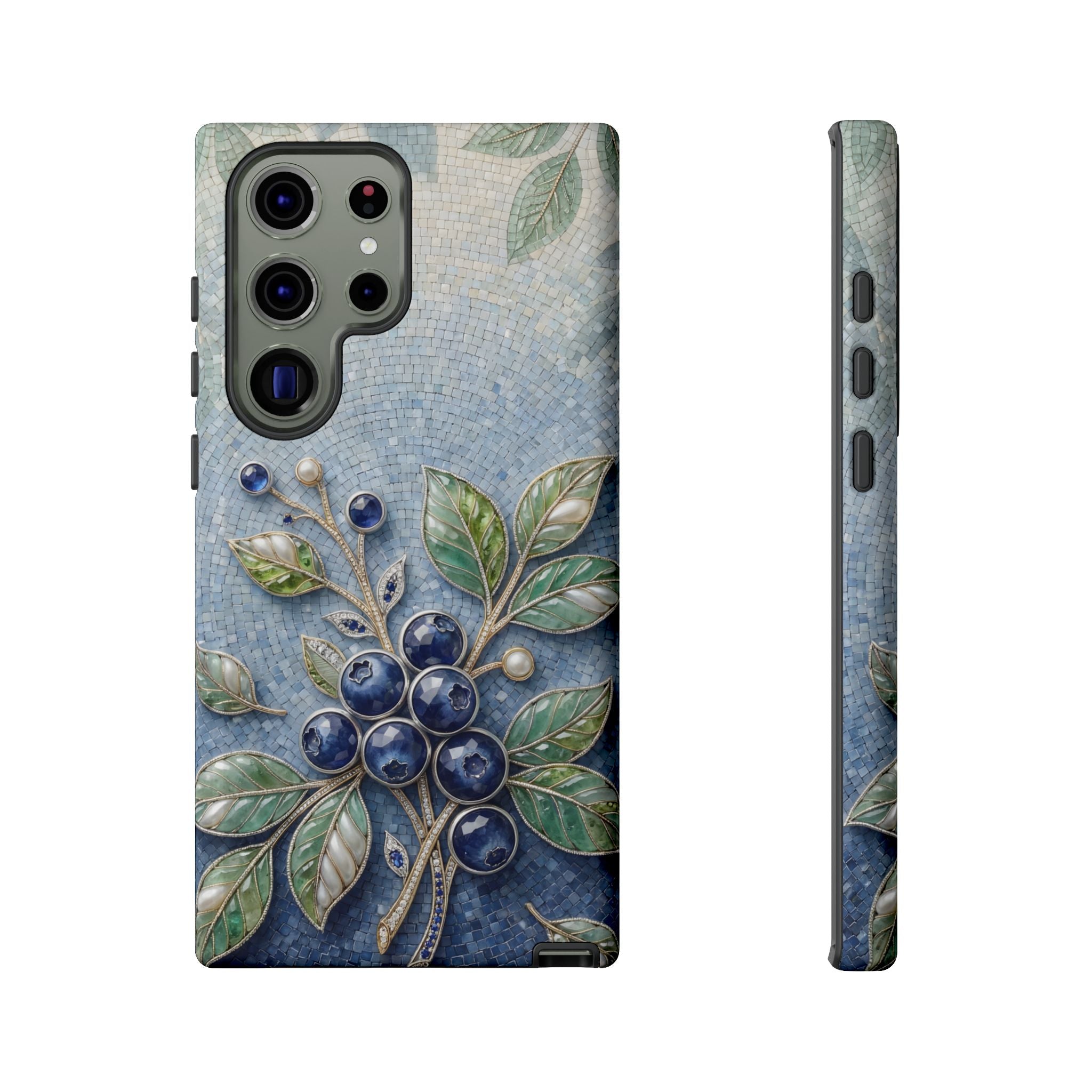 Blueberry Botanical Tough Samsung Galaxy Phone Case | Floral Protective iPhone Cover