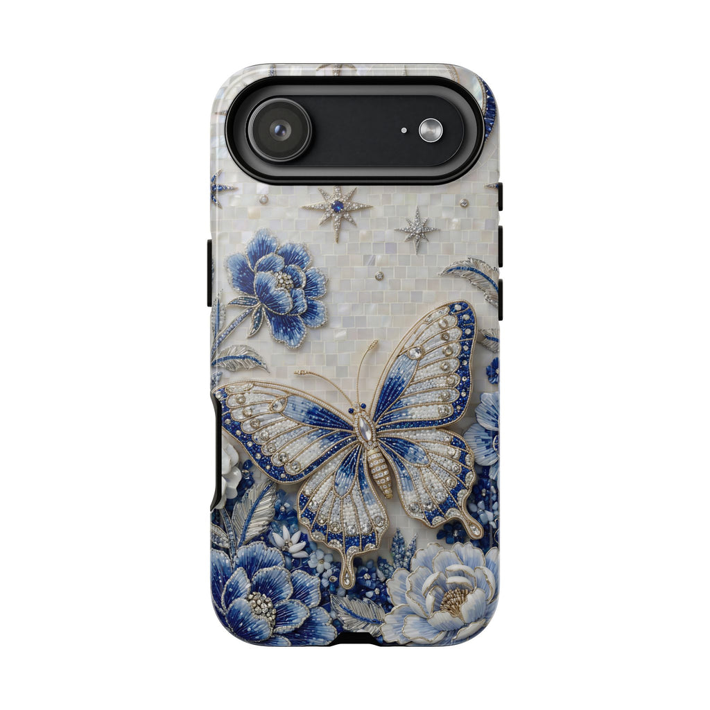 Blue Moon Butterfly iPhone Case | Floral Protective Tough Case