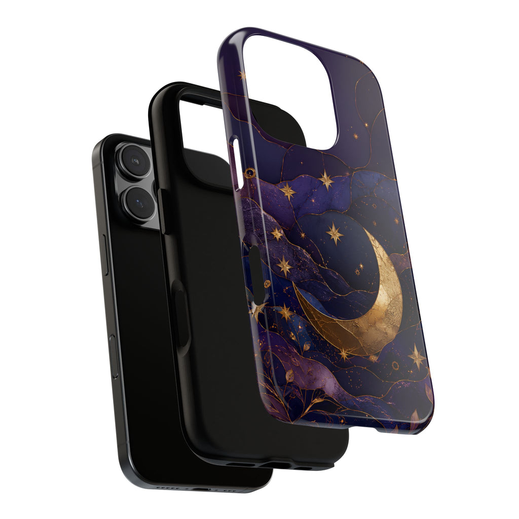 Moon & Stars iPhone Case | Celestial Crescent Moon iPhone Case