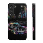 Neon Muscle Car Samsung Galaxy Phone Case | Retro City Nightscape
