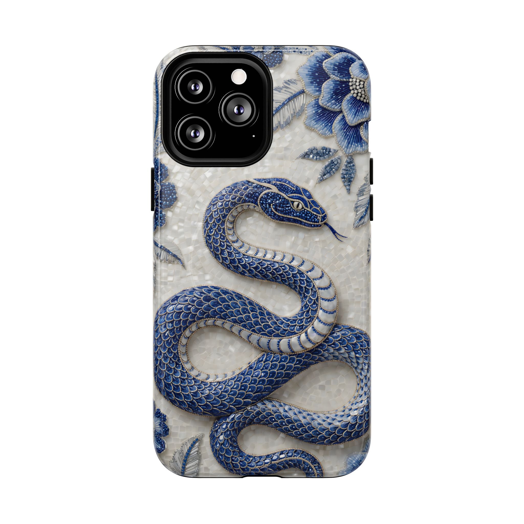 Asian Zodiac Snake MagSafe iPhone Case | Blue & White Porcelain Slim Shockproof Case | Year of the Snake