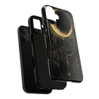 Custodia resistente MagSafe per iPhone Moonlit Crescent | Cielo notturno con stelle dorate