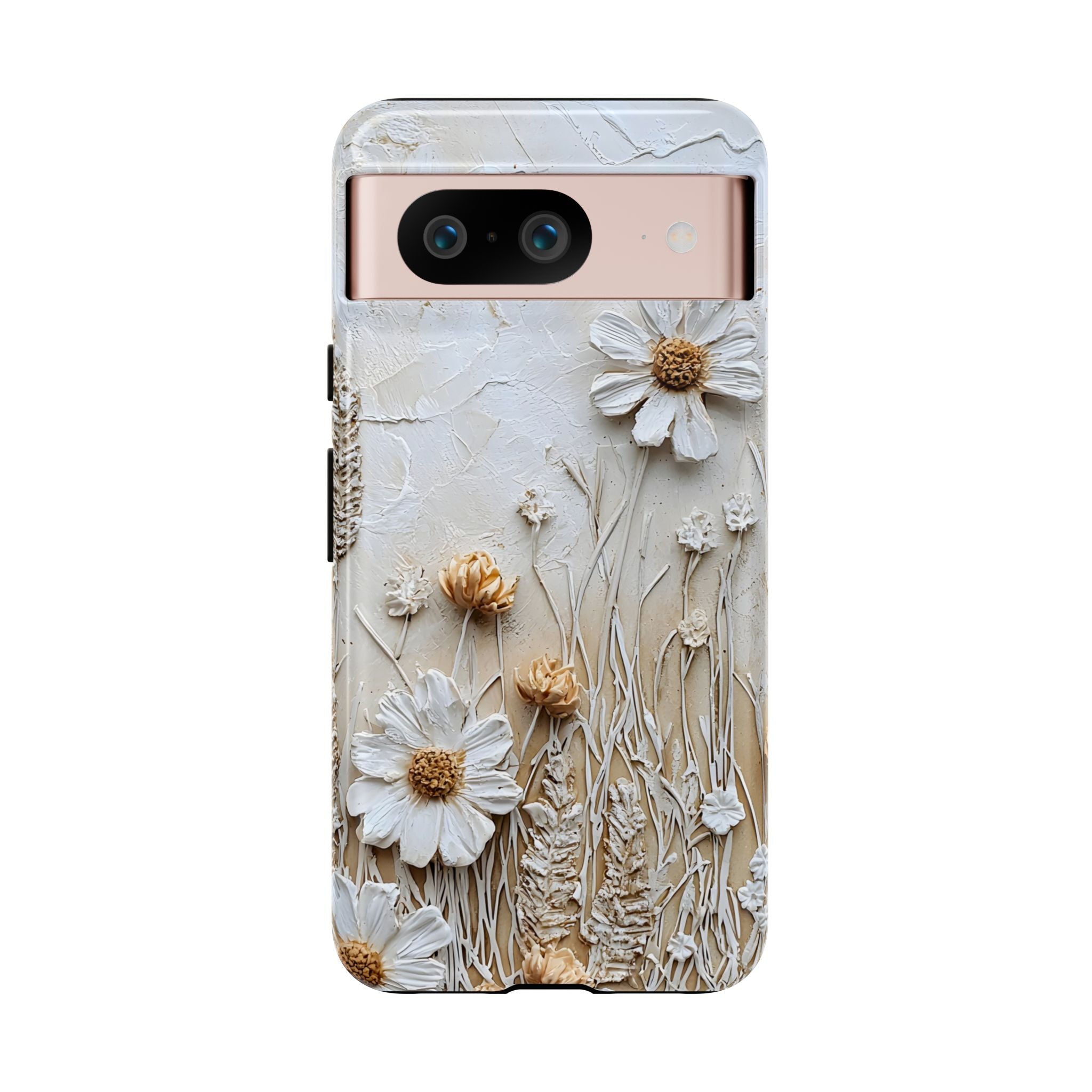 Textured Daisy Art Floral Relief Google Pixel Case