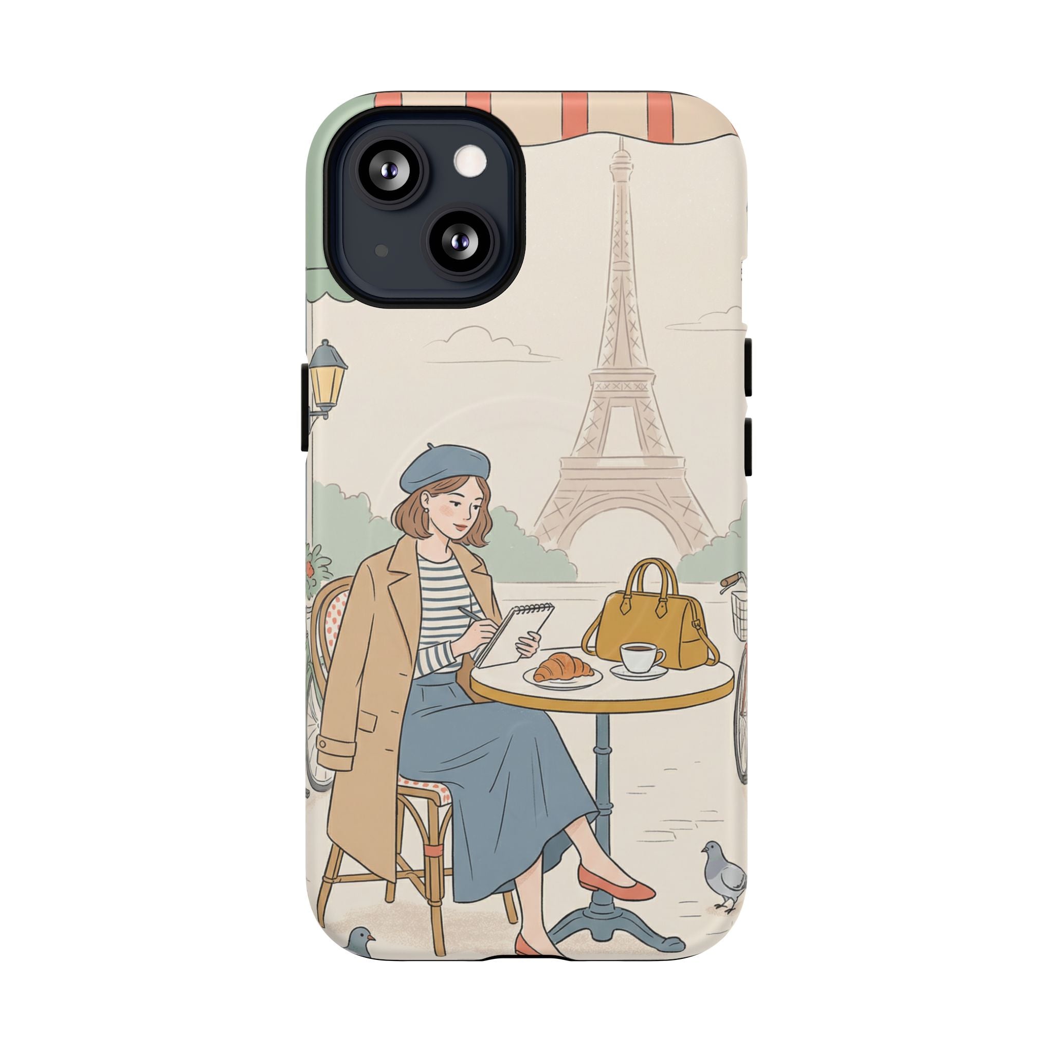 Paris Cafe MagSafe iPhone Case | Cute Vintage Eiffel Tower Travel