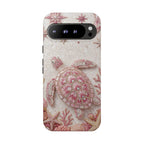 Pink Sea Turtle Shell Beachy Protective Google Pixel Phone Case Cover