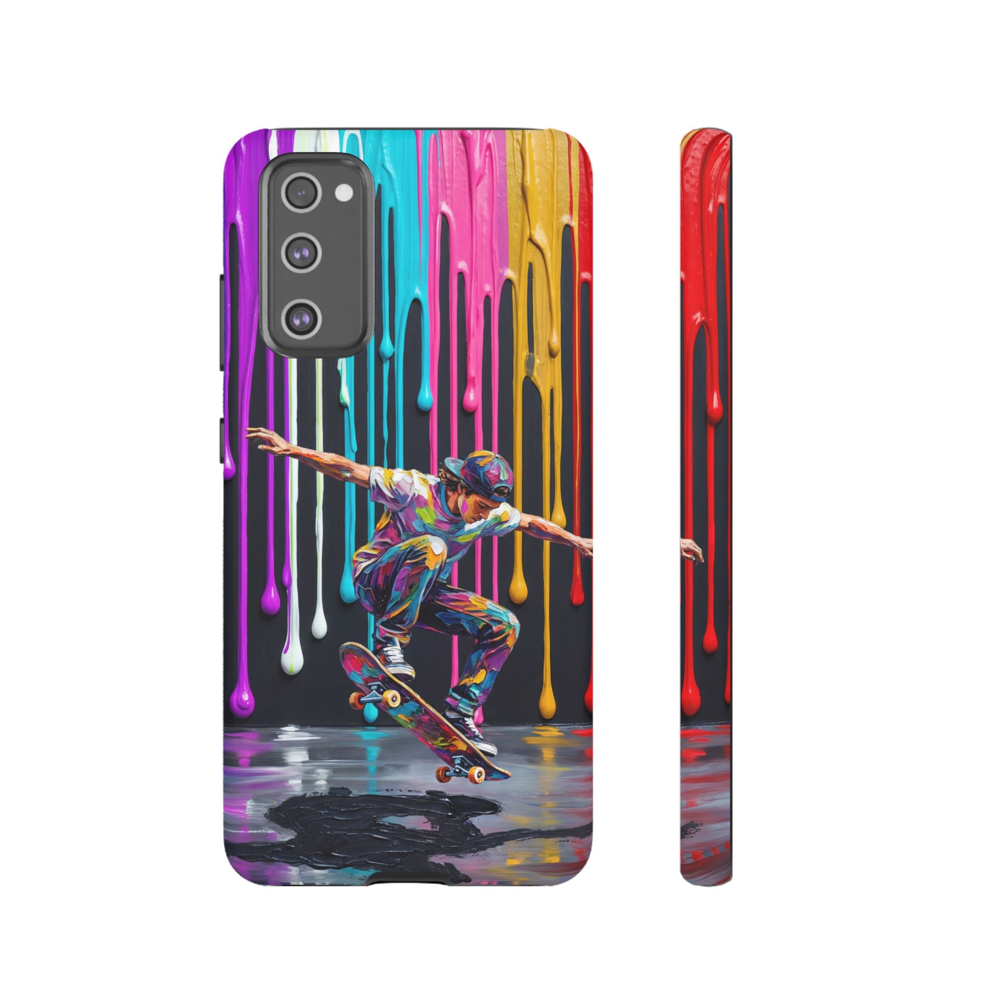 Colourful Drip Art Skateboarder Splash Samsung Galaxy Phone Case
