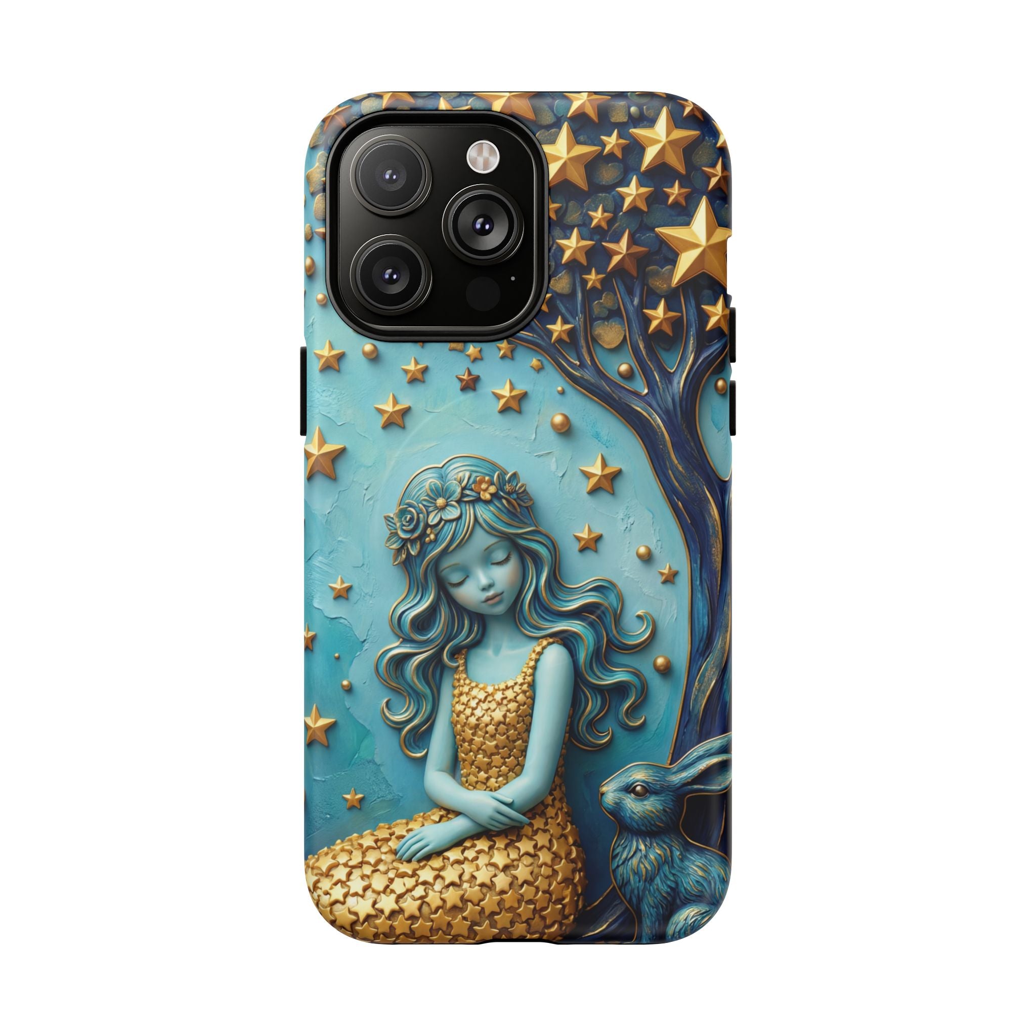 Custodia rigida MagSafe per iPhone Dreamy Maiden Under Starry Sky