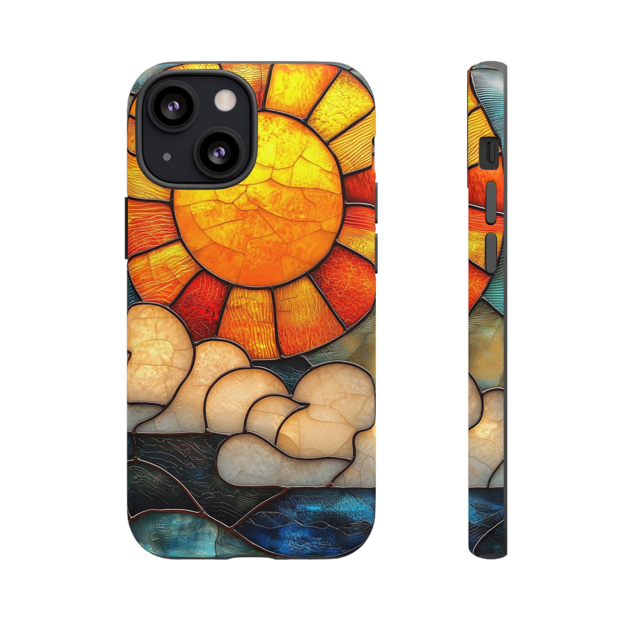Stained Glass Sun & Clouds iPhone Case