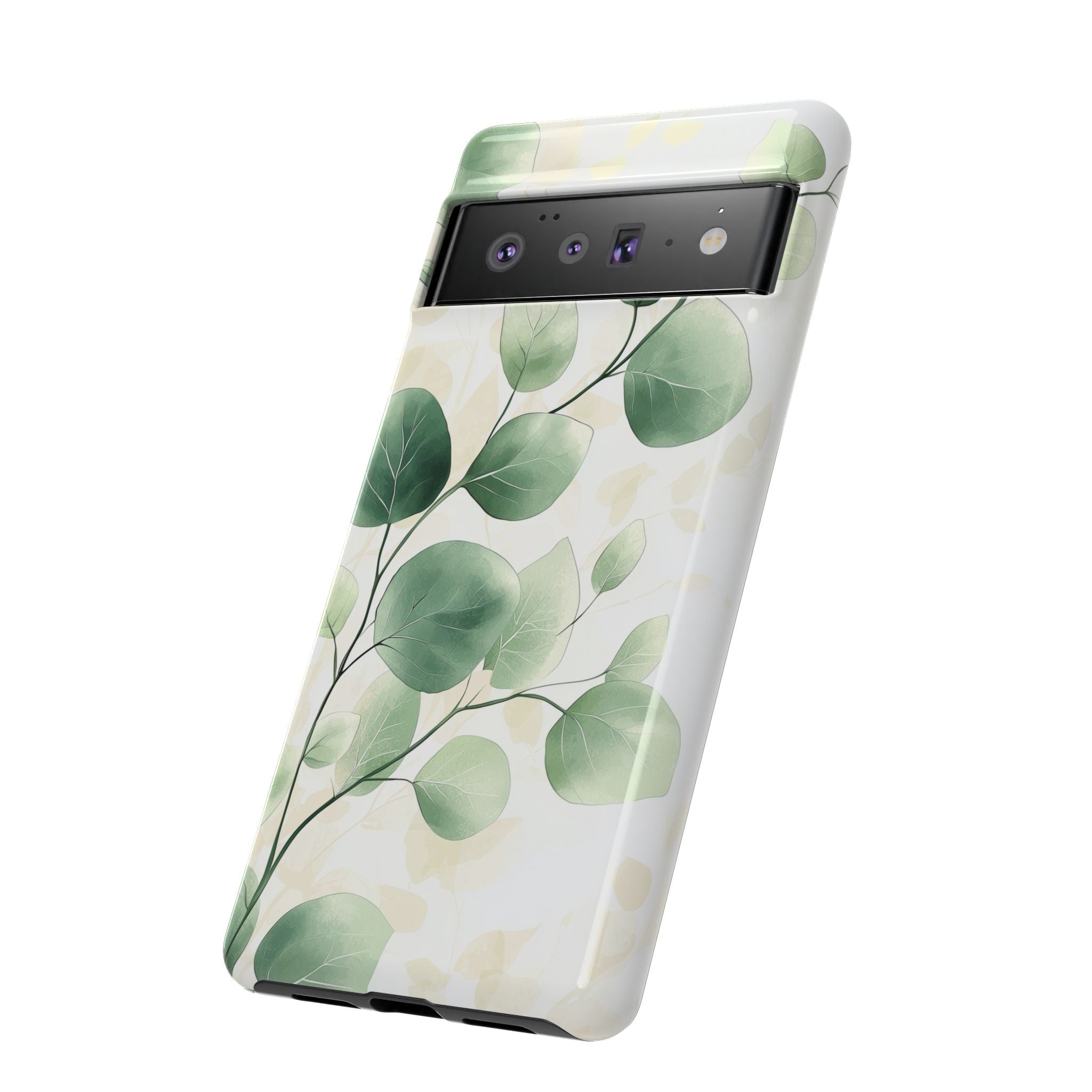Botanical Eucalyptus Tough Google Pixel Phone Case | Green Watercolour Leaf