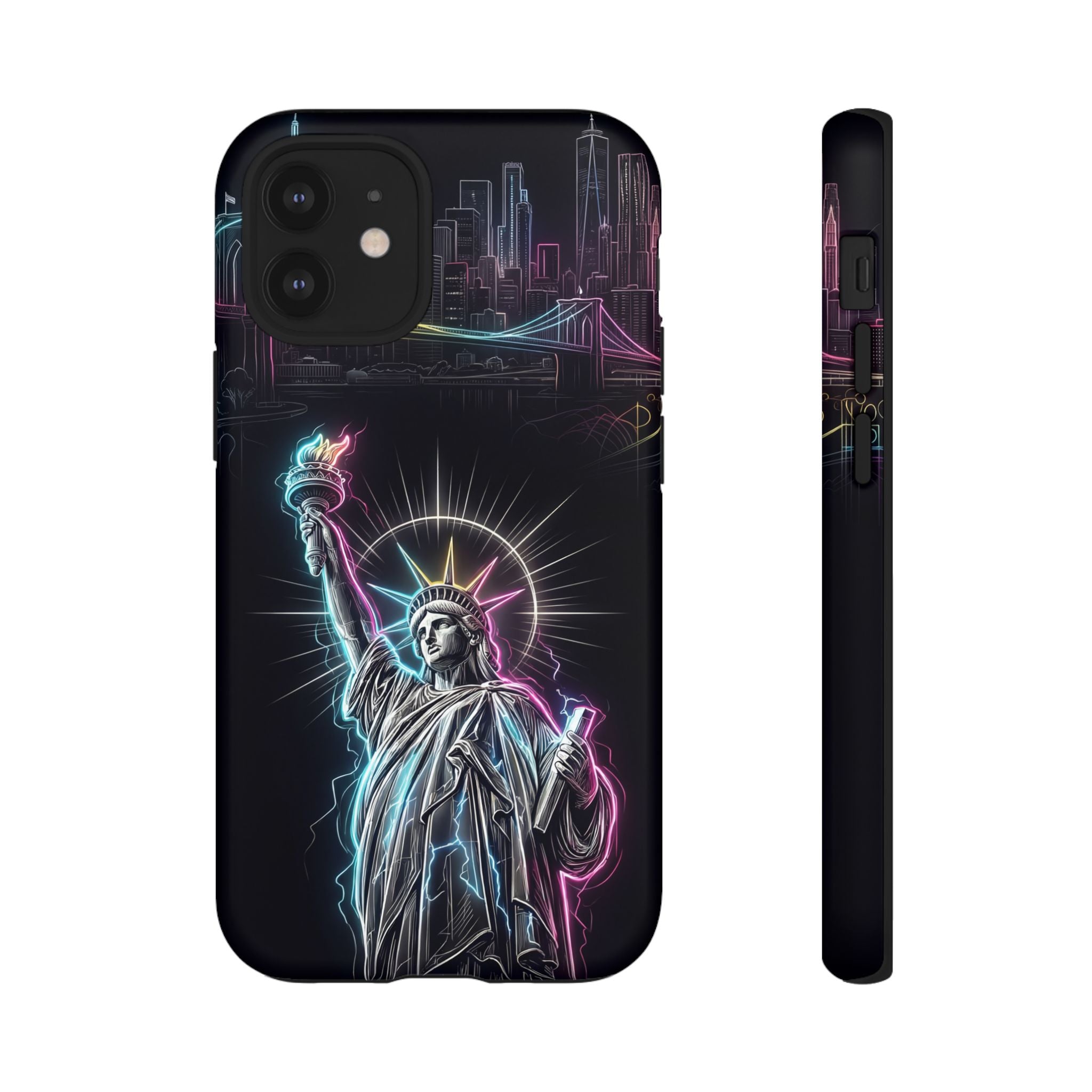 Neon Statue of Liberty Tough iPhone Case